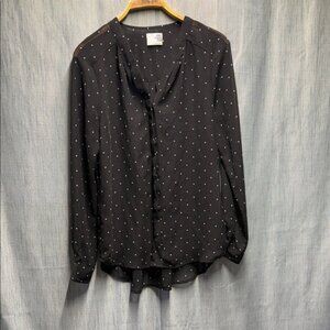 Vero Moda Black Blouse with White Dots size large